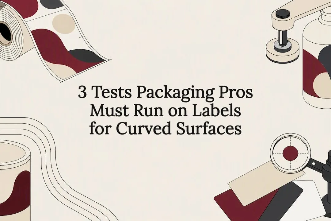 Decorative curved label testing title card