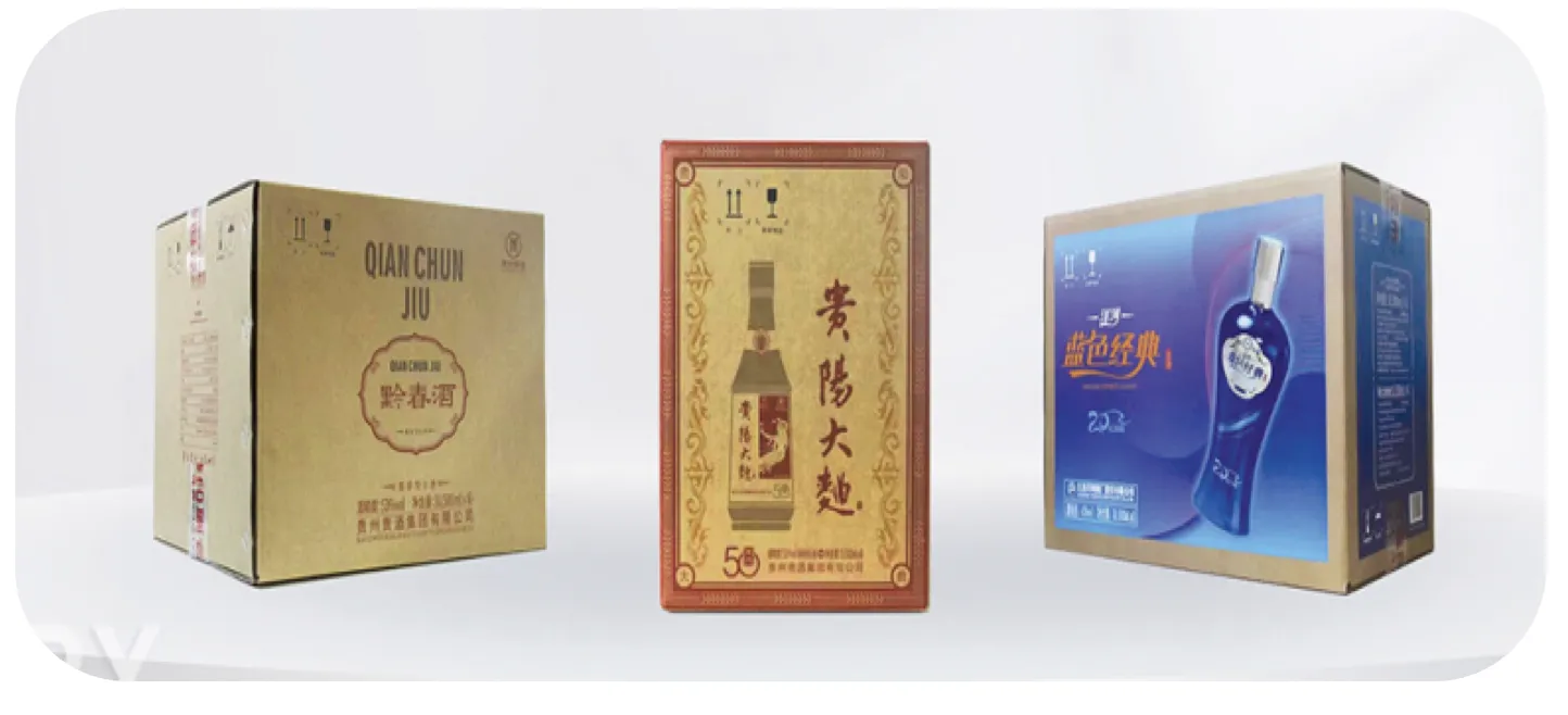 Printed cases in three designs, litho-printed on corrugated board