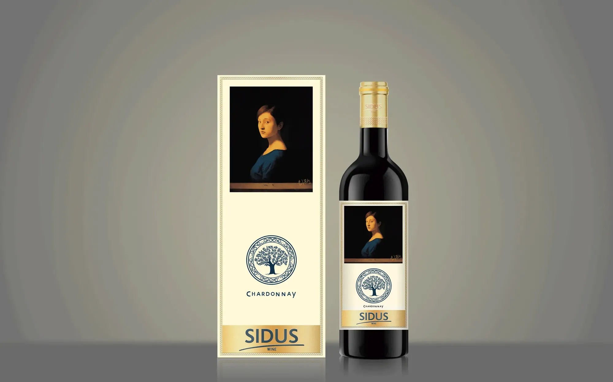 Pressure-sensitive bottle labels printed by Yuan Packaging with foil and embossed detail