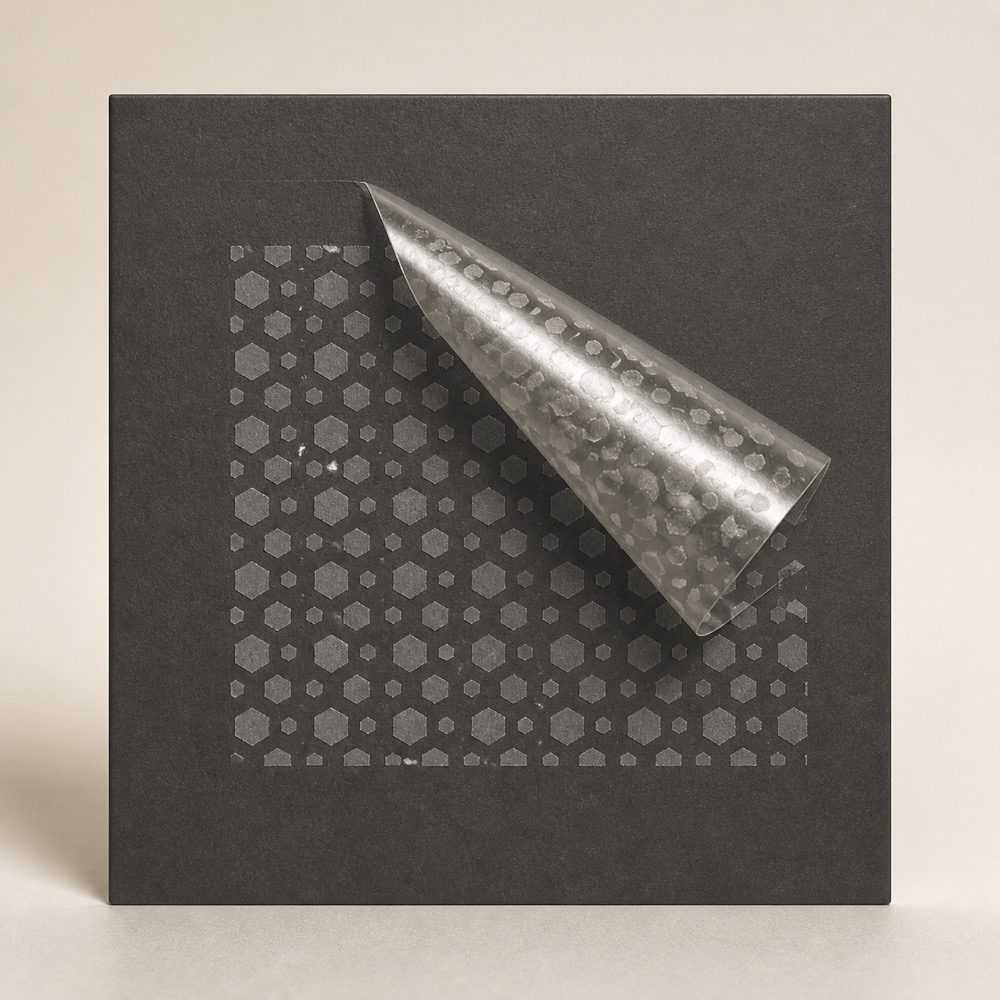 Approved tamper-evident void film lifted to reveal its permanent opening pattern