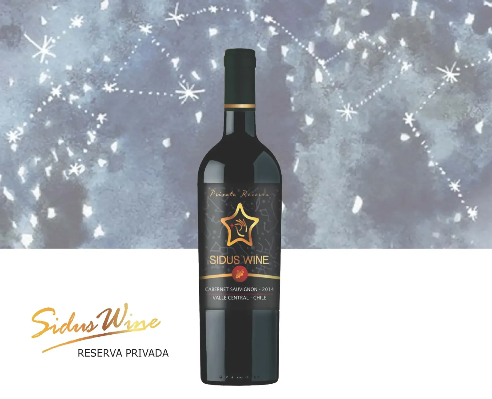 Soft-touch laminated wine label with spot UV detail